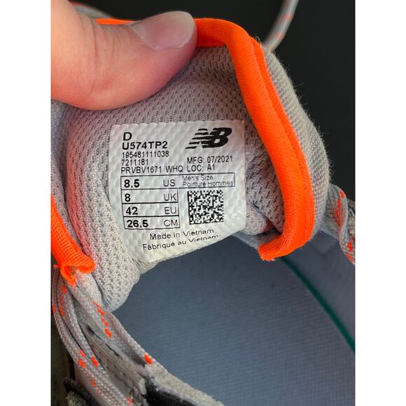 New Balance Suede 574 All-Terrain Sneakers Men's 8.5  Sz Women's 10 Green Shoes - Picture 7 of 13